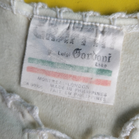 Vintage Laigi  Gordoni Graffiti White Short Sleeves Shirt Small - Picture 5 of 15